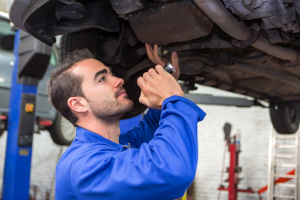 mechanic working on van
